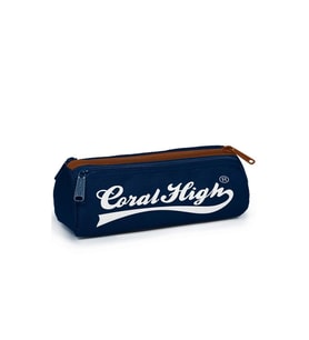 CORAL HIGH 31036 LACİVERT KAHVERENGİ DESENLİ ÜÇ BÖLMELİ KALEM ÇANTASI