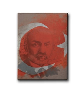 Türk Bayrağı - M. Akif Ersoy Kanvas Tablo ABD132
