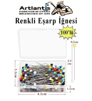 Eşarp İğnesi Renkli 100 lü 1 Paket Türban İğnesi Başörtüsü Toplu İğne Şal Düğün Nikah Nişan Kına Sünnet Takı İğnesi (Çok Renkli)