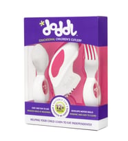 DODDL Ergonomik Çatal Kaşık Bıçak Seti 1-5 Yaş // PEMBE