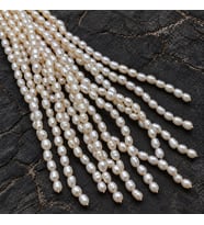 İnci Dizi Beyaz Arpa Kesim 6*4mm – Doğal Doku Royal Seri (63330)