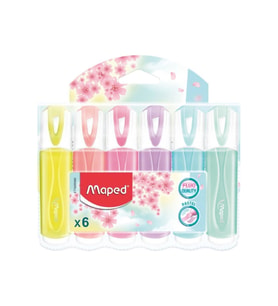 Maped Fosforlu Kalem Pastel 6 Renk İşaret Kalemi 6 Lı Poşet (12 Poşet)
