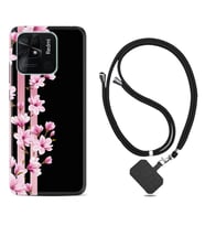 Xiaomi Poco X3 Pro M4 Pro X4 Pro C40 10C Kılıf Boyun Askılı Silikon Pink Flowers 3 1393