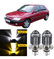 Peugeot 306 1993-2002 Uyumlu Mercekli Far Ampulü Led Xenon Sarı-Beyaz Far Şimşek Etkili Uzun Kısa
