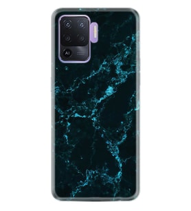 Kılıfland Oppo Reno 5 Lite Kılıf Silikon Resimli Kapak Koyu Mavi Mermer Stok 1297