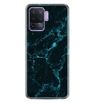 Kılıfland Oppo Reno 5 Lite Kılıf Silikon Resimli Kapak Koyu Mavi Mermer Stok 1297