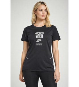 Nike Miler After Dark Tour 2025 Dri Fit Tee Sırt Hava Panelli Koşu Spor Antrenman Tişörtü Siyah