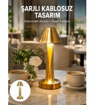 Şarjlı Masa Lambası 3 Işık Modu Kademesiz Karartma Metal Gövde Yeni Nesil