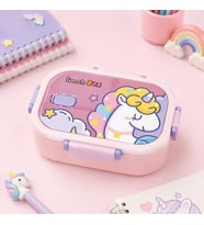 2 Bölmeli 304 Paslanmaz Çelik Çocuk Beslenme Kabı, Kilitli Lunch Box,Pembe