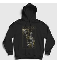 Presmono Unisex Siyah Glasshour Trivium Kapüşonlu Sweatshirt 178738tt