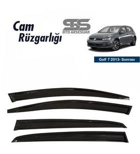 Cam Rüzgarlığı Volkswagen Golf 7 2013 Sonrası Mügen Tip Piano Black