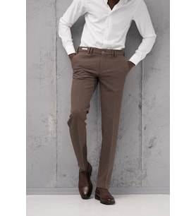 Ecer Regular Fit Yan Cepli Kışlık Gofre Kumaş Pantolon (Kahverengi)