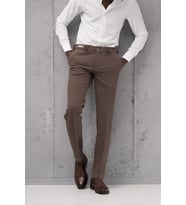 Ecer Regular Fit Yan Cepli Kışlık Gofre Kumaş Pantolon (Kahverengi)