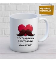 Kişiye Özel İsim Yazılabilir İyiki Babamsın Kupa Bardak
