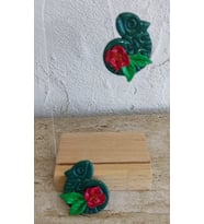 Bukalemun polimer kil küpe (Haki-Yeşil)