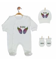 Pia Baby Gl 2207 İsme Özel Üçlü Tulum Set