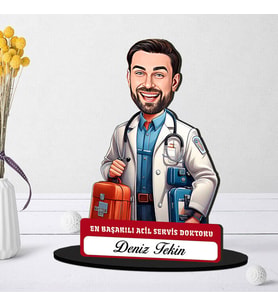 En Başarılı Erkek Acil Servis Doktoruna Hediye Karikatürlü Biblo