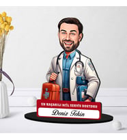 En Başarılı Erkek Acil Servis Doktoruna Hediye Karikatürlü Biblo