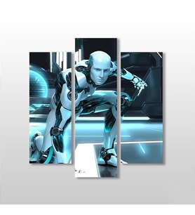 Robot 3D  Kanvas Tablo 138x150cm (Karışık)