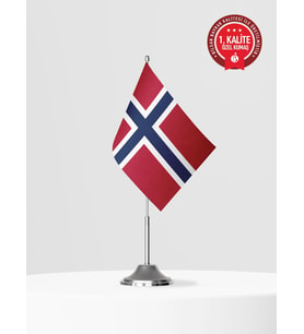 Norveç Tekli Masa Bayrağı Set - Saten Kumaş 1. Kalite