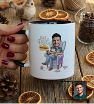 Kişiye Özel Karikatürlü Cat Dad Kedi Babası Kupa Bardak Babalar Günü Hediyesi