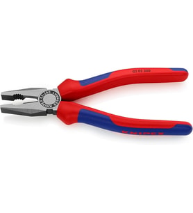 Knipex Kombine Pense Siyah Atramente, Çok Bileşenli Kılıflı 200 Mm (Sb Kartı/Blister) 03 02 200 Sb