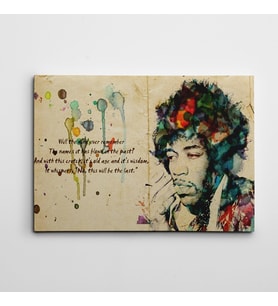 Jimi Hendrix Suluboya Kanvas Tablo