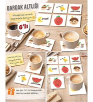 Sevimli Meyveler 7x7 – 6’lı Set Dekoratif Kare Tasarım