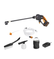 WORX WG620E.2 20Volt 2.0Ah. Li-ion 24 Bar Basınçlı Yıkama Tabancası + 4 Parça Yıkama Seti  (Siyah)