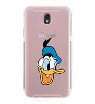 Samsung Galaxy J7 Pro  Kamera Korumalı Kapak Donald Duck Tasarımlı  Şeffaf  Kılıf