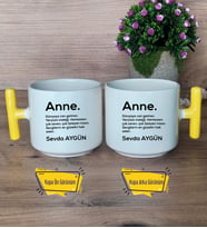 Anne Kupa Bardak T Sarı Kulplu Anneler Günü Hediyesi Anneye Hediye