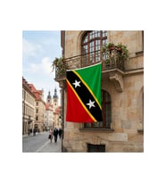 Saint Kitts ve Nevis Bayrağı Premium Raşel Kumaş 150x225 Cm