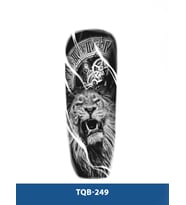 TQB-249 MEKANİK SAAT VE ASLAN DESEN GEÇİCİ KOL DÖVMESİ-TATTO