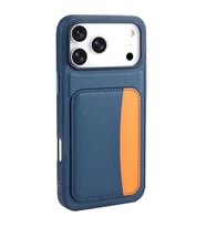 Apple iPhone 17 Pro Uyumlu Kılıf Kartlıklı Zore X-Kart Silikon Kapak (Lacivert)