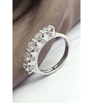 Swarovski Taşlı Gümüş 5 Taş Yüzük