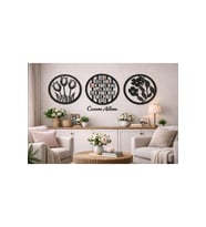 Resim çerçevesi canım ailem ve çiçekler çerçeve 50 cm çiçekler 30 cm dirno 11