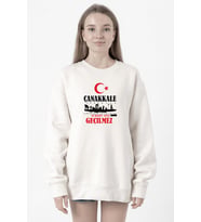 18 Mart Çanakkale Geçilmez Beyaz Kadın 2ip Sweatshirt