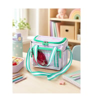 Çocuk Termal Okul Beslenme Çantası Şeffaf Cepli Peluş Aksesuarlı Omuz Askılı Lunch Bag