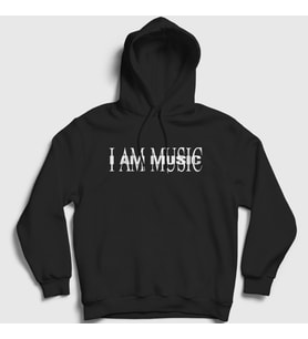 Presmono Unisex Beyaz I Am Music Playboi Carti Kapüşonlu Sweatshirt 521900tt (Siyah)
