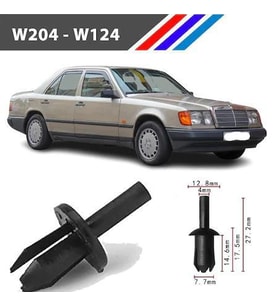 Mercedes W204 - W124 Davlumbaz Klipsi 0009903792 M1696-2 100 Adet