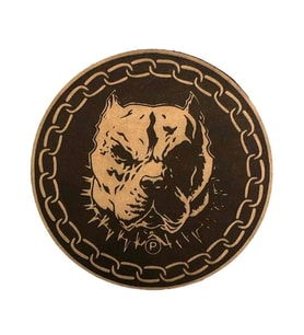PİTBULL - Deri PEÇ - Arma - Askeri Patch pitbul peç (Bej)