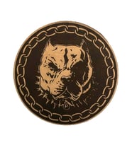 PİTBULL - Deri PEÇ - Arma - Askeri Patch pitbul peç (Bej)