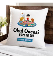 Kişiye Özel Okul Öncesi Öğretmeni Tasarımlı Yastık