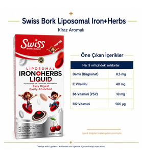 Swiss Bork Liposomal Iron + Herbs Kiraz Aromalı Sıvı Takviye