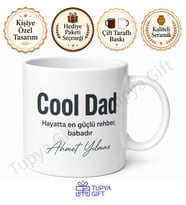 Cool Dad Yazılı Modern Tasarım Kupa Bardak Babalar Günü Hediyesi