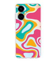 PrintiFy Tecno Camon 19 Uyumlu Kamera Korumalı Renkli Desen Tasarımlı Şeffaf Silikon Kılıf