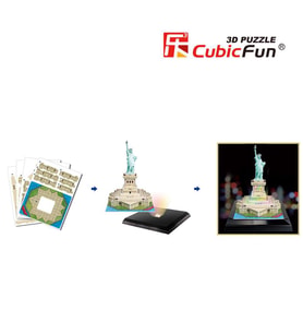 Cubic Fun 3D 37 Parça Puzzle Özgürlük Anıtı - ABD (Led Işıklı)