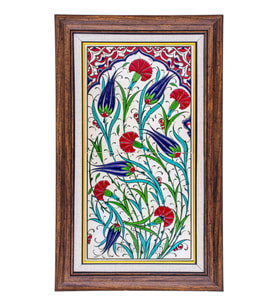 Armada Çini 20x40 Cm ED 161 Saksılı El dekoru Çini Pano
