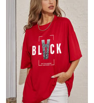 Unisex Black Baskılı Tasarım Tshirt (A.Kırmızı)