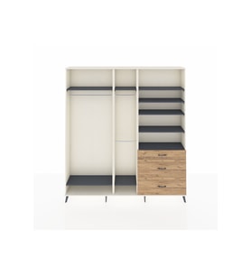 Arges Dolap 9 Raflı 3 Çekmeceli 3 Askılı 220x30x243 Aytaşı-Antrasit/Çam